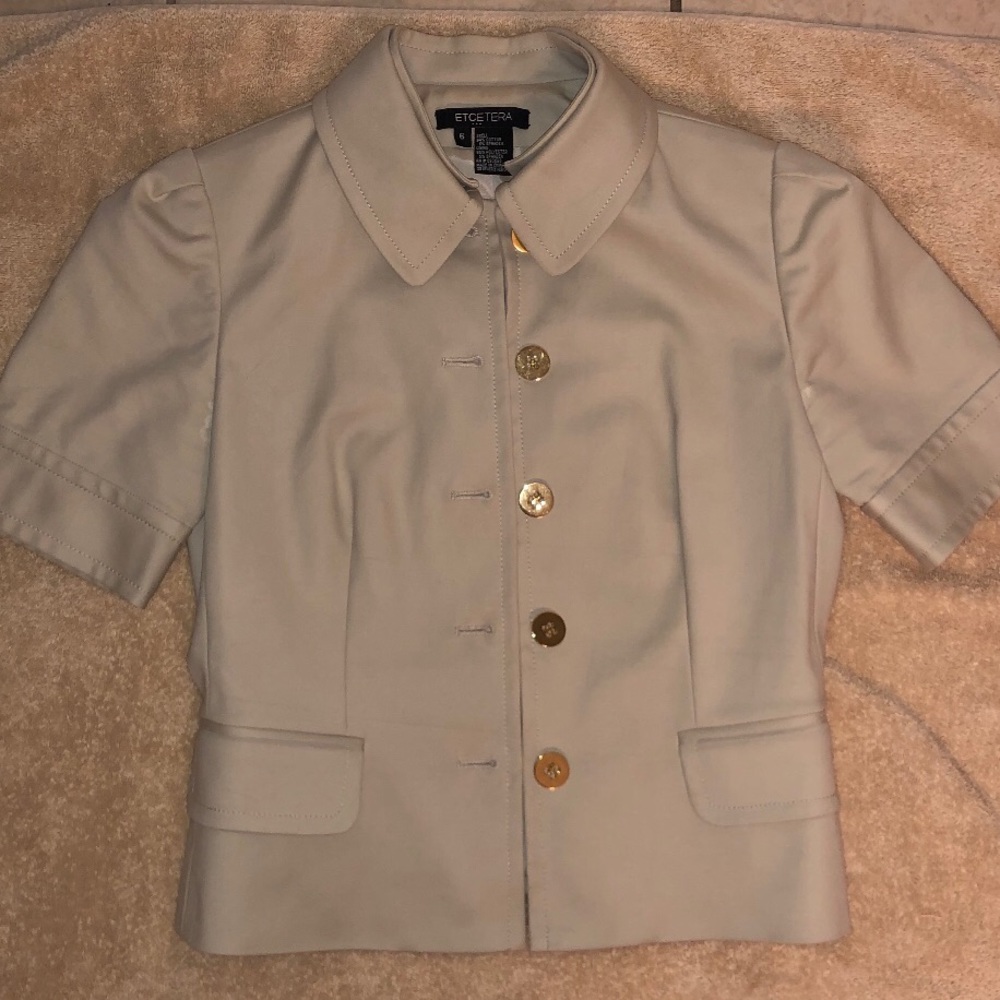 Etcetera 5-button Beige Short-Sleeve Blazer. NWOT